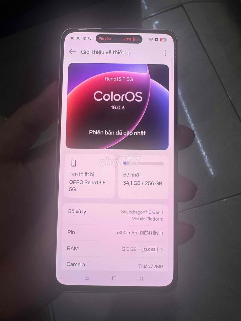 OPPO Reno13 F 5G Tím 12GB/256GB. Mua bán Điện thoại tại Thị xã Bến Cát Bình Dương được đăng bởi Khánh hình 1