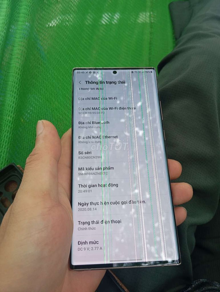 Samsung note 20ultra 12/256. Mua bán Điện thoại tại Quận Hoàng Mai Hà Nội được đăng bởi Namthanh hình 1