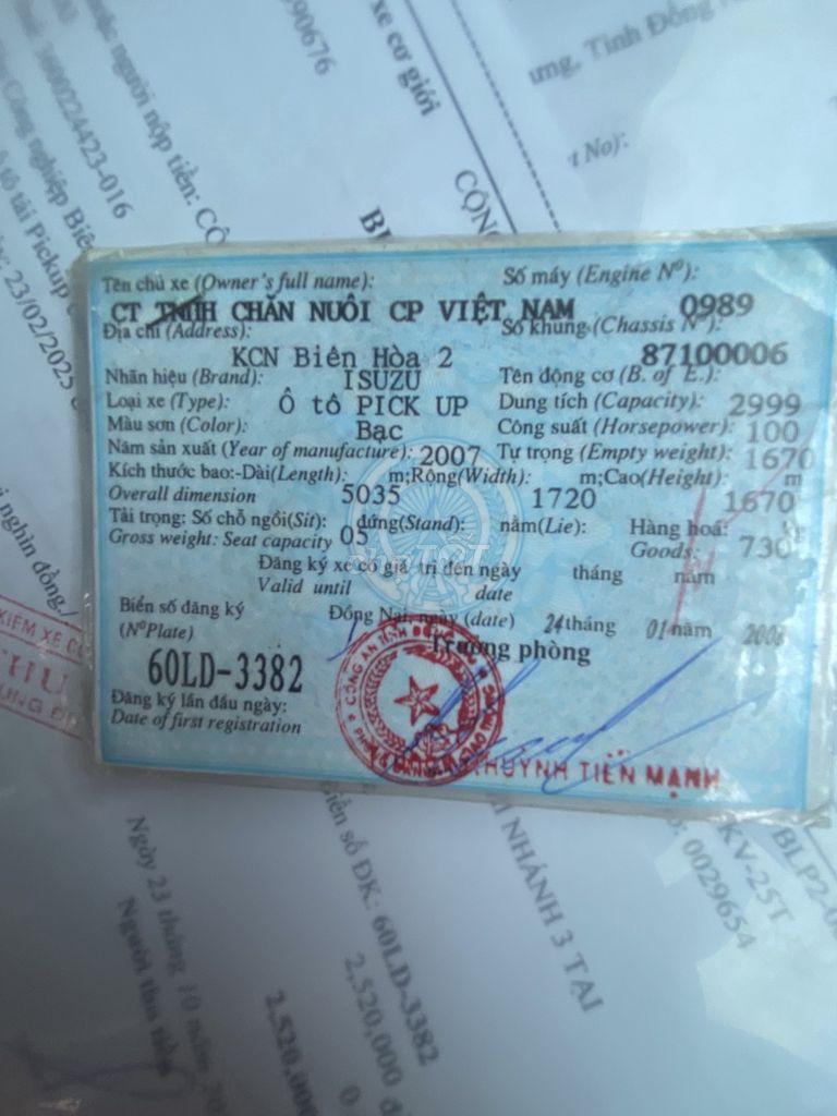 Isuzu Dmax 2007 LS 3.0 4x2 MT - 500000 km. Mua bán Ô tô tại Thành phố Biên Hòa Đồng Nai được đăng bởi Công ty TNHH Tam Phong hình 7