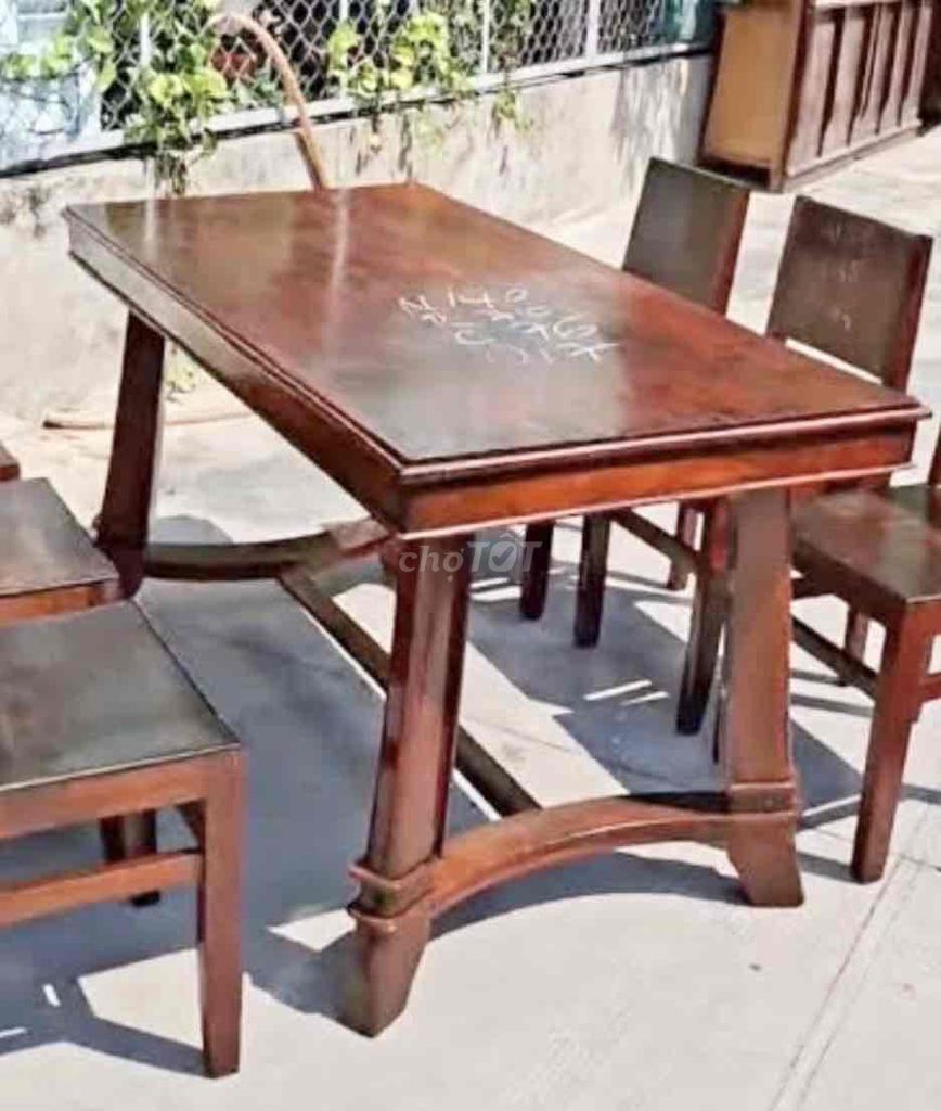 Bộ bàn ăn Gỗ  6 ghế kèm mặt kính. Mua bán Bàn ghế tại Huyện Bến Lức Long An được đăng bởi phuong binh hình 1