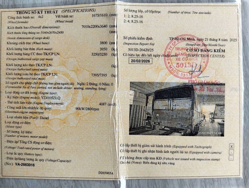 Olin 3t45 thùng cao 2m5 mới xét. Mua bán Xe tải, xe ben tại Huyện Bình Chánh Tp Hồ Chí Minh được đăng bởi huynhductrong hình 6