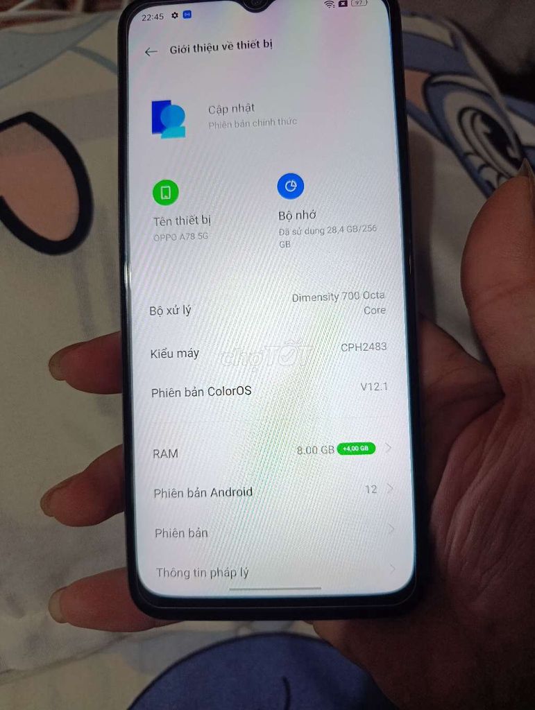 Oppo A78 5G 256GB Tím. Mua bán Điện thoại tại Quận 12 Tp Hồ Chí Minh được đăng bởi Hậu Nguyễn hình 1