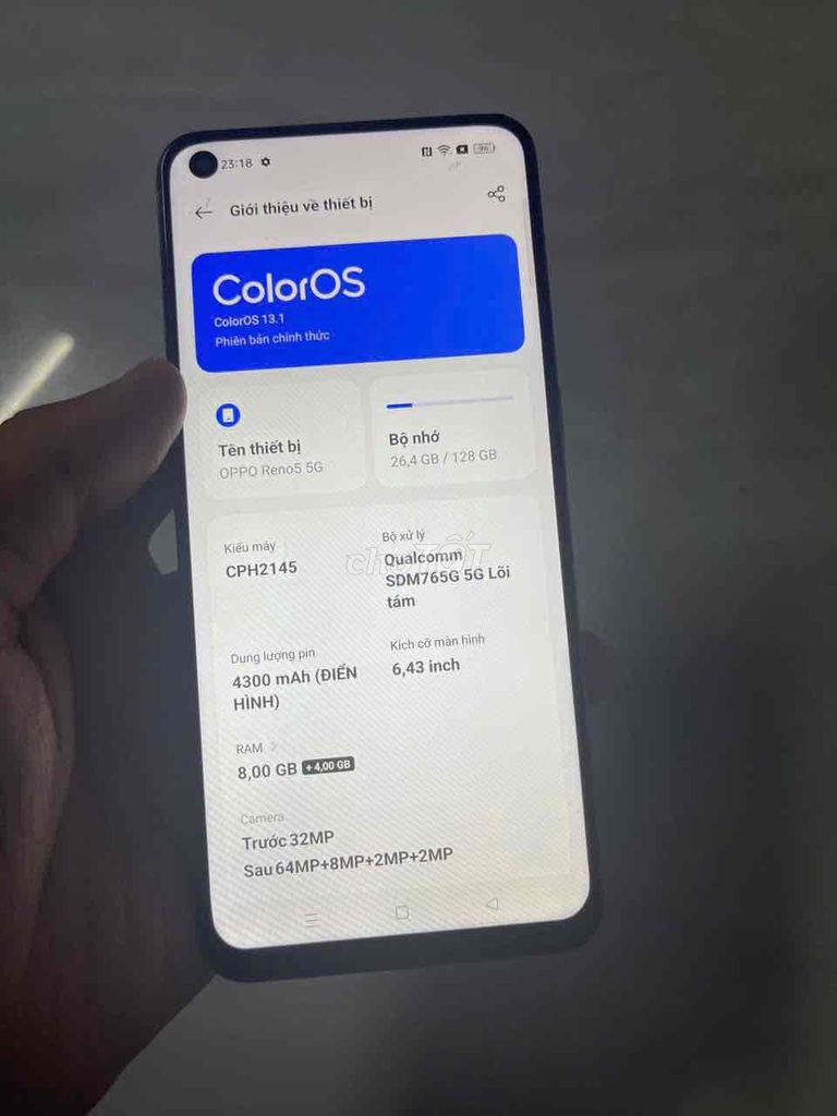 Oppo Reno5 5G chính hãng Việt Nam Màn lô Ko Bớt. Mua bán Điện thoại tại Quận 8 Tp Hồ Chí Minh được đăng bởi điện thoại giá rẻ  hình 1