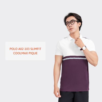 Áo Polo Vải Poly Coolmax pique 215gsm Màu Violet