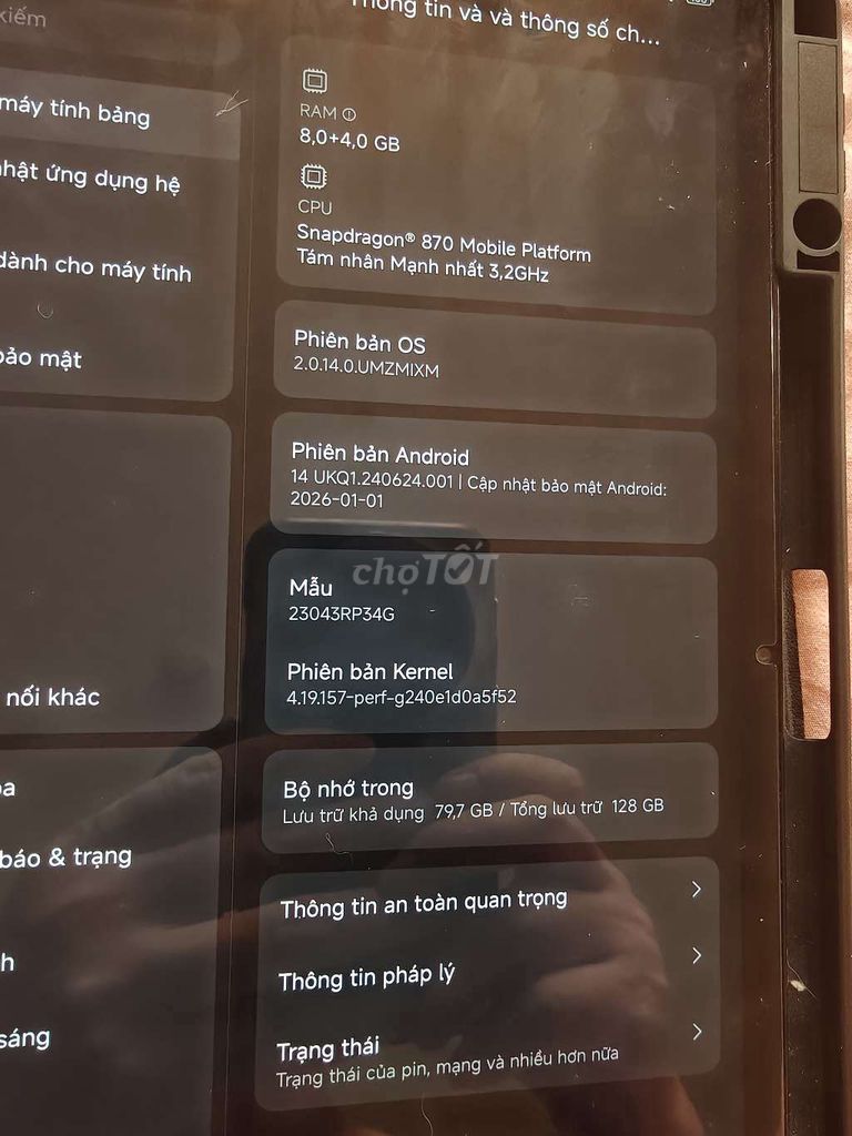 Xiaomi Mi Pad 6 Snap 870 8GB/128GB. Mua bán Máy tính bảng tại Quận Nam Từ Liêm Hà Nội được đăng bởi Hoàng hình 1