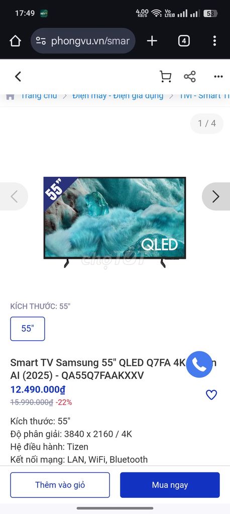 Tivi Samsung Q7FA 55 inch 4K. Mua bán Tivi, Âm thanh tại Huyện Quế Võ Bắc Ninh được đăng bởi huvo hình 1
