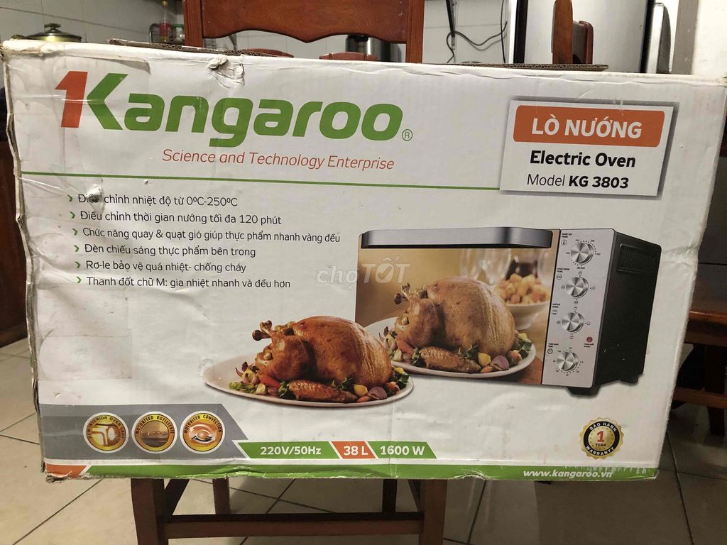 Lò nướng điện Kangaroo KG 3803 Đen. Mua bán Bếp, lò, đồ điện nhà bếp tại Huyện Thuỷ Nguyên Hải Phòng được đăng bởi Minh bùi hình 1