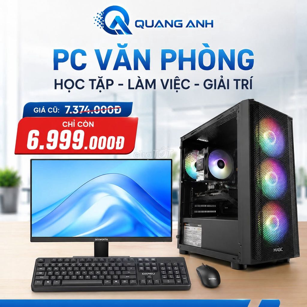 PC VĂN PHÒNG – HỌC TẬP GIÁ SIÊU HỜI!. Mua bán Máy tính để bàn tại Thành phố Buôn Ma Thuột Đắk Lắk được đăng bởi Tin học Quang Anh  hình 1
