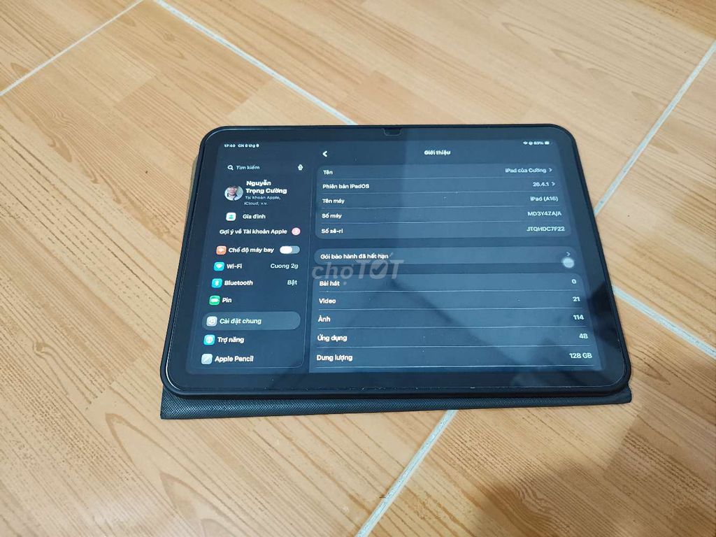 Apple iPad A16 128GB Đen. Mua bán Máy tính bảng tại Quận Thanh Xuân Hà Nội được đăng bởi Nguyễn Trọng Cường  hình 1