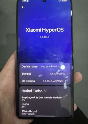 Xiaomi Redmi Turbo 3 256GB Đen