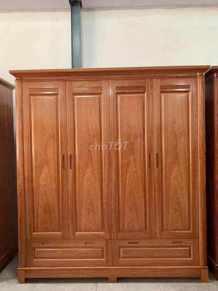 Tủ quần áo Gỗ xoan đào 4 cánh 2m15x1m9. Mua bán Tủ, kệ gia đình tại Huyện Đan Phượng Hà Nội được đăng bởi vương hoa quỳnh hình 1