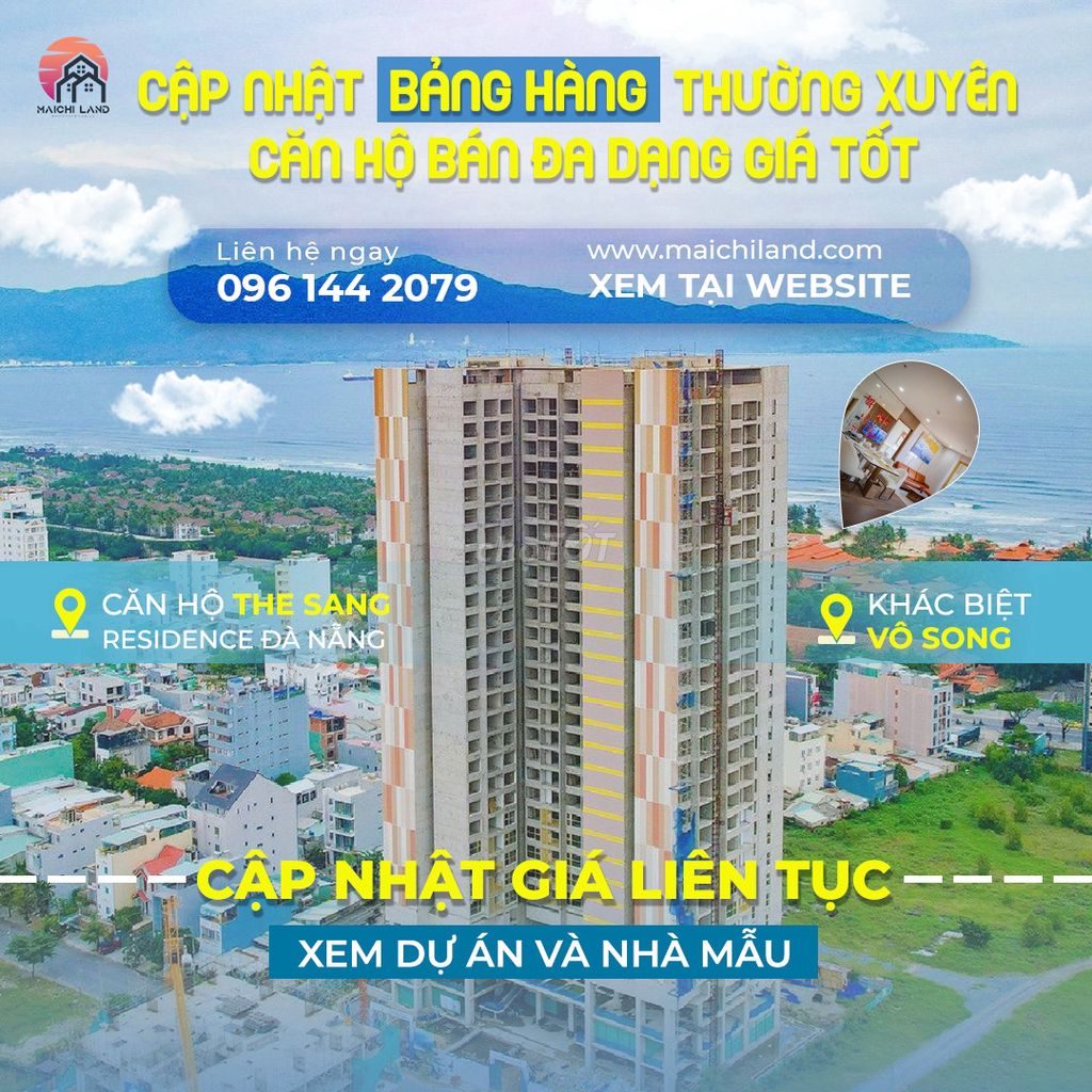 Bán căn hộ loại 1 phòng ngủ view biển tại The Sang Residence Đà Nẵng