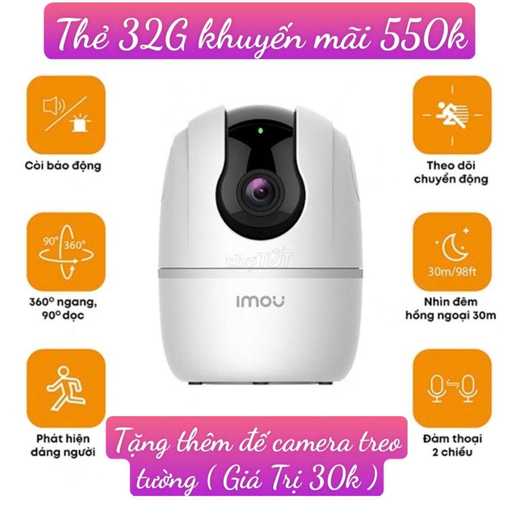 Khuyến mãi thẻ 32G cho Camera Imou Xoay