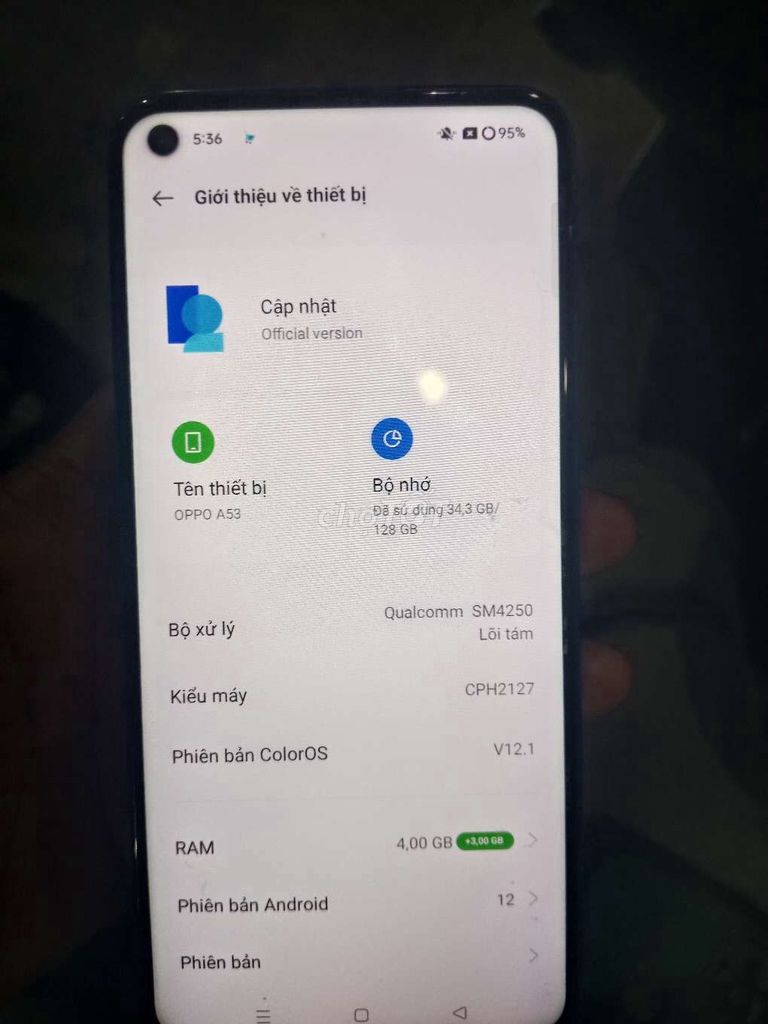 Oppo A53 128GB Xanh dương. Mua bán Điện thoại tại Thành phố Sa Đéc Đồng Tháp được đăng bởi Võ Chí Tâm hình 1