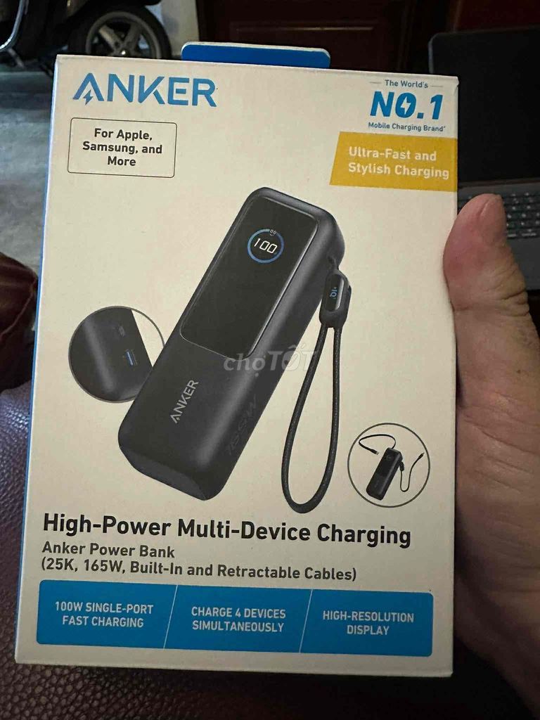 Sạc dự phòng Anker A1695 25.000 mah 165w. Mua bán Phụ kiện (Màn hình, Chuột...) tại Thành phố Bến Tre Bến Tre được đăng bởi Trương Quốc Khang hình 1