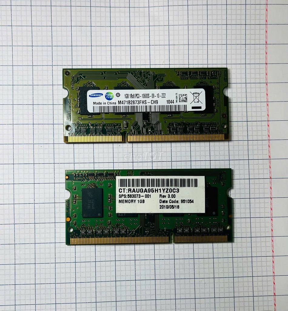 RAM laptop Samsung PC3-10600S DDR3 1GB. Mua bán Linh kiện (RAM, Card...) tại Thành phố Thuận An Bình Dương được đăng bởi Hưng Trần hình 1