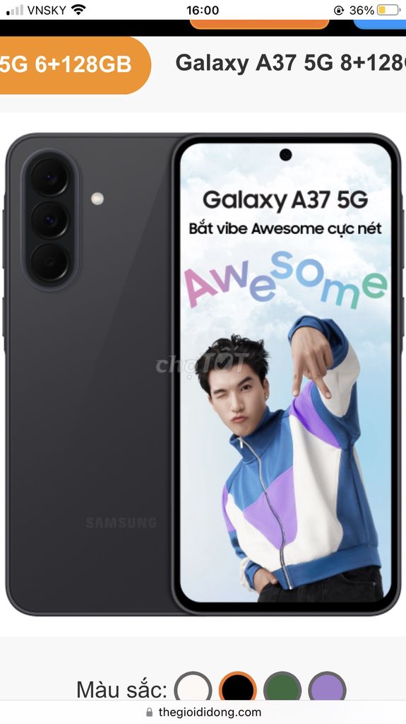 Samsung Galaxy A37 5G 128GB Đen. Mua bán Điện thoại tại Quận Gò Vấp Tp Hồ Chí Minh được đăng bởi Vo hoang tuan hình 1