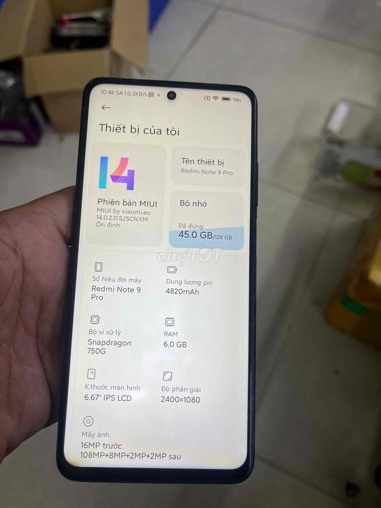 Xiaomi Redmi Note 9 Pro 128GB Xanh tím. Mua bán Điện thoại tại Huyện Hóc Môn Tp Hồ Chí Minh được đăng bởi Hải hình 1