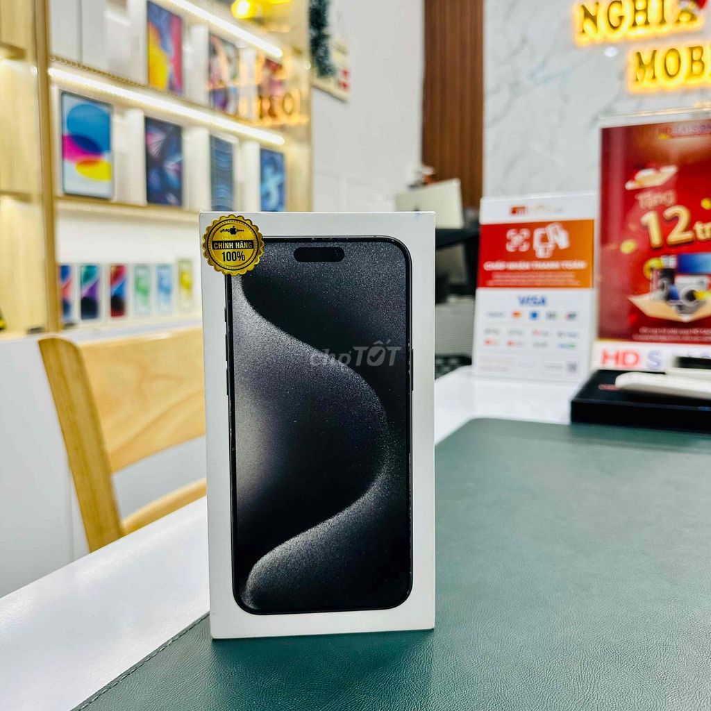 🍎 15 PROMAX BLACK 256GB QTẾ LL/A MỸ NEWSEAL 100%