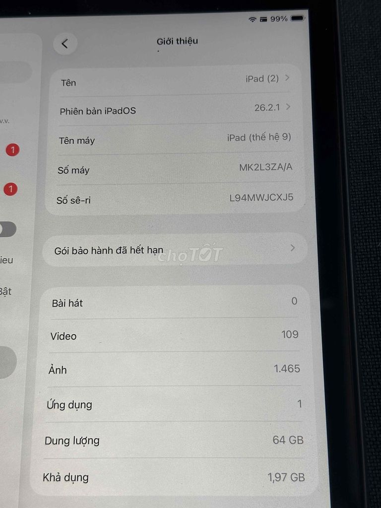 Apple iPad Gen 9 2023 64GB wifi Bạc Đã sử dụng. Mua bán Máy tính bảng tại Thành phố Thủ Đức Tp Hồ Chí Minh được đăng bởi Ý hình 1