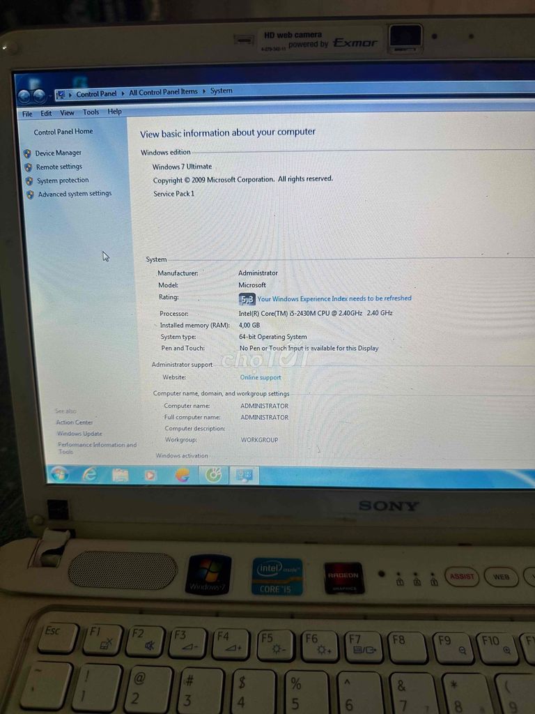 Sony PCG-61711W i5-2430M 4GB Đã sử dụng. Mua bán Laptop tại Huyện Châu Thành Bến Tre được đăng bởi Quoc Ky hình 1