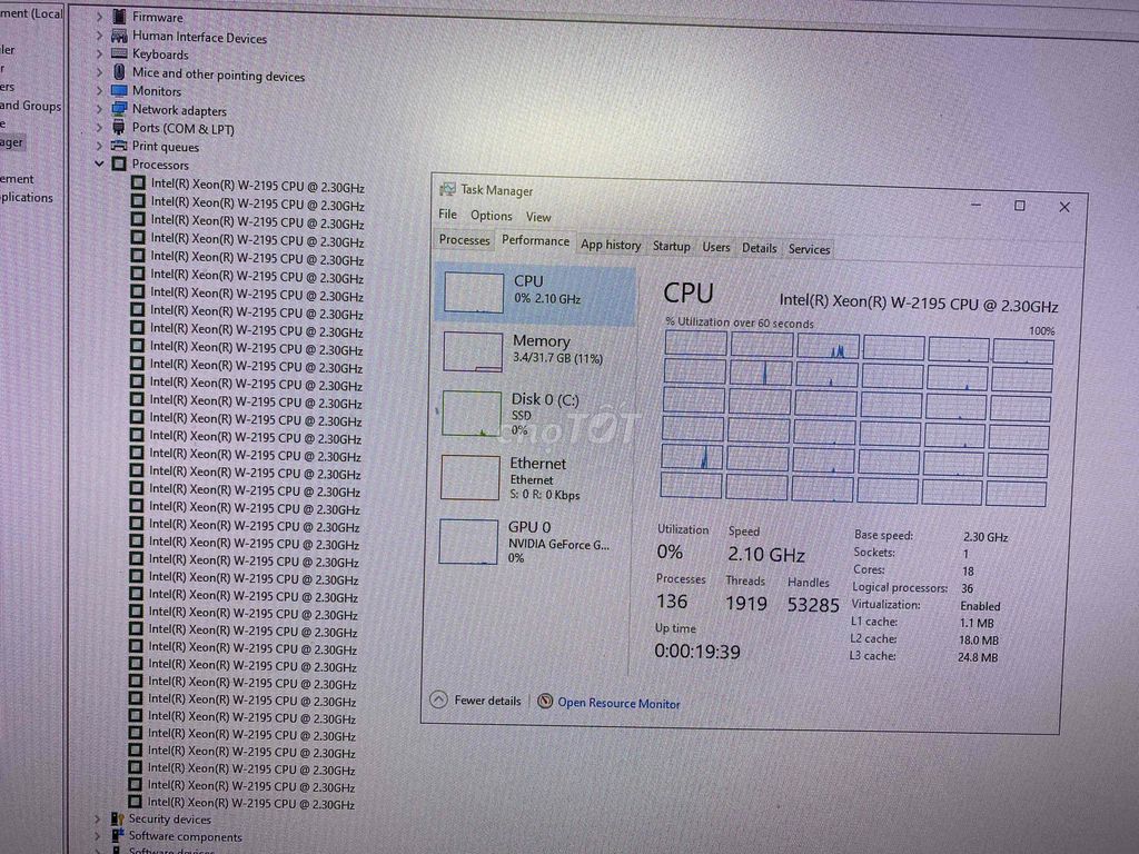 Dell T5820 425W: Xeon W-2135, 32G/2666, NVMe 500GB