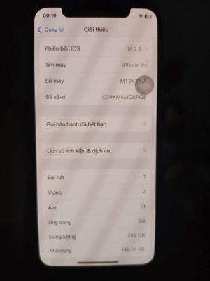 Apple iPhone Xs 256GB Trắng Đã qua sử dụng