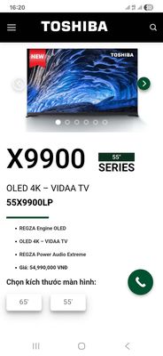 Tivi Oled cao cấp 55 inch Toshiba full box như mới. Mua bán Tivi, Âm thanh tại Quận Ninh Kiều Cần Thơ được đăng bởi Luật Nguyễn