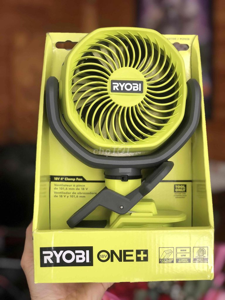 Quạt kẹp Ryobi 18V Vàng chanh. Mua bán Quạt tại Thành phố Quảng Ngãi Quảng Ngãi được đăng bởi Lê Thành hình 1