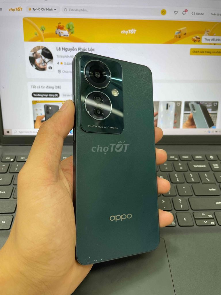 Oppo Reno11 F 5G 256GB Xanh. Mua bán Điện thoại tại Quận 8 Tp Hồ Chí Minh được đăng bởi Lê Nguyễn Phúc Lộc hình 1
