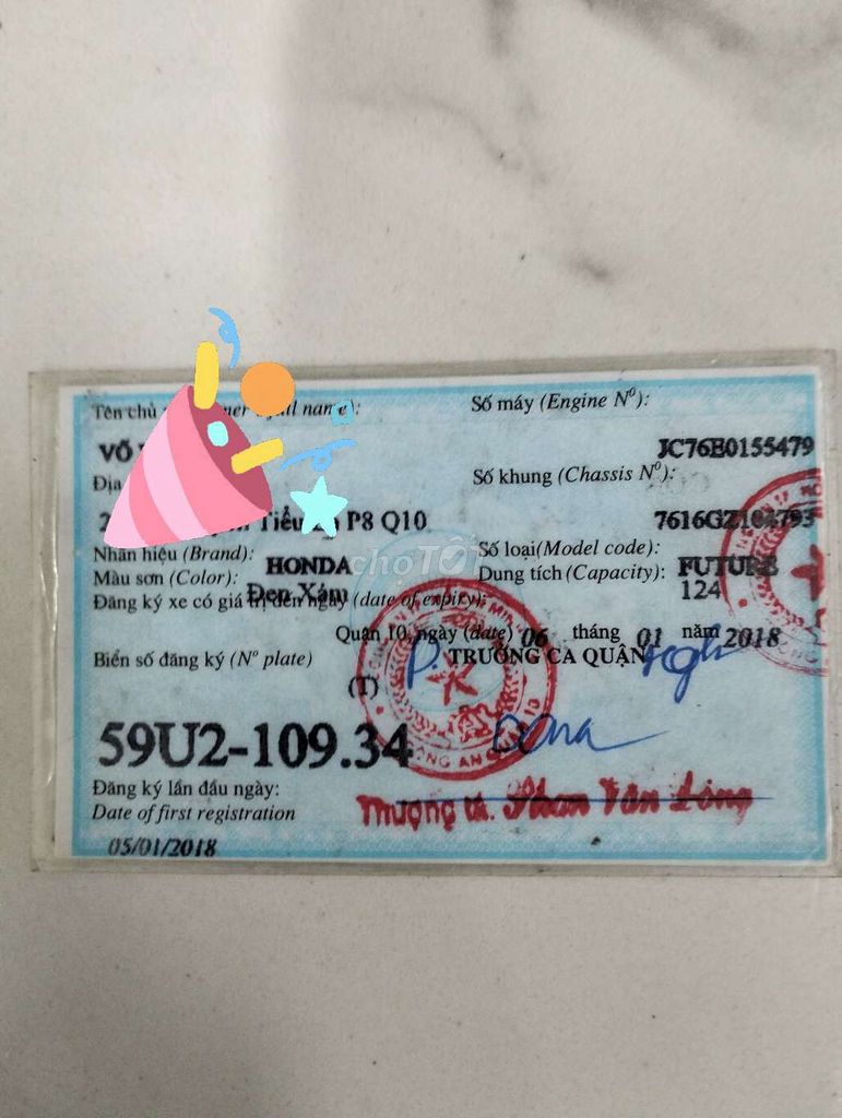 Bán xe Future FI 2018 BSTP. Mua bán Xe máy tại Quận 10 Tp Hồ Chí Minh được đăng bởi Hai Vo hình 4