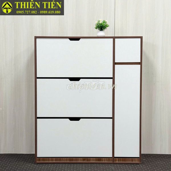 Tủ giày Gỗ 3 tầng Nâu Trắng Mới. Mua bán Tủ, kệ gia đình tại Quận Cẩm Lệ Đà Nẵng được đăng bởi Huỳnh Hà  hình 1