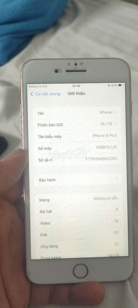 Apple iPhone 8 Plus 64GB Vàng. Mua bán Điện thoại tại Thị xã Bến Cát Bình Dương được đăng bởi Nhật hình 1