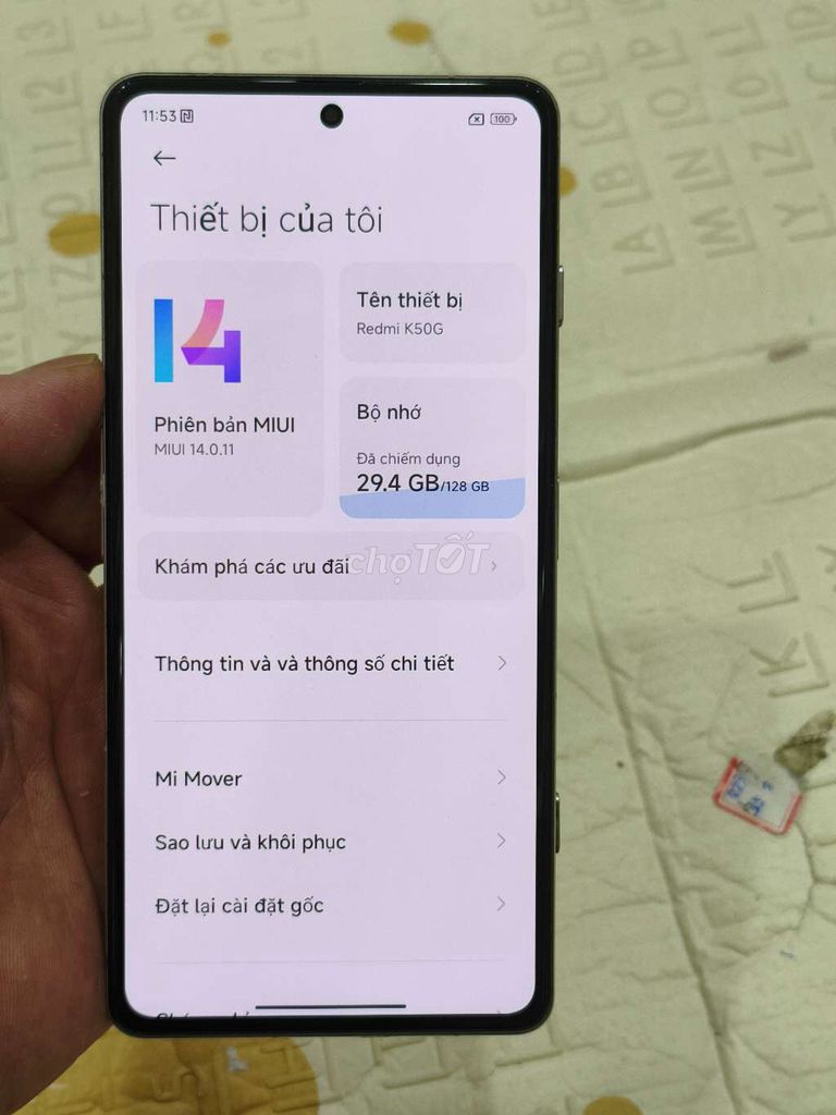 Xiaomi Redmi K50GM 12GB/128GB Bạc Like New. Mua bán Điện thoại tại Quận Hoàng Mai Hà Nội được đăng bởi Nguyennoi hình 1