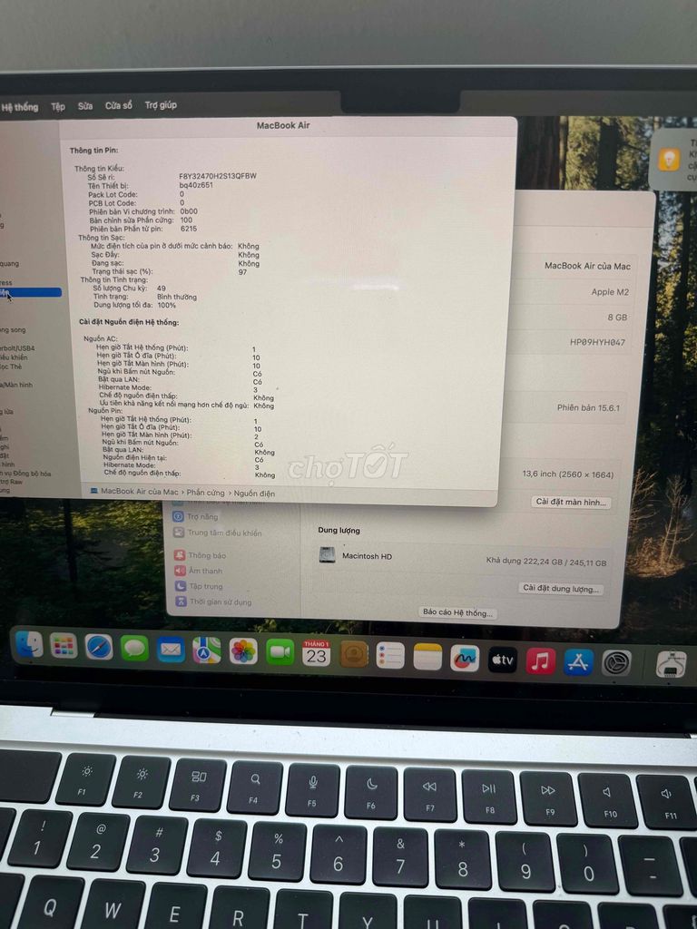 Macbook Air M2 Silver. Mua bán Laptop tại Quận Bình Tân Tp Hồ Chí Minh được đăng bởi TinTin hình 1