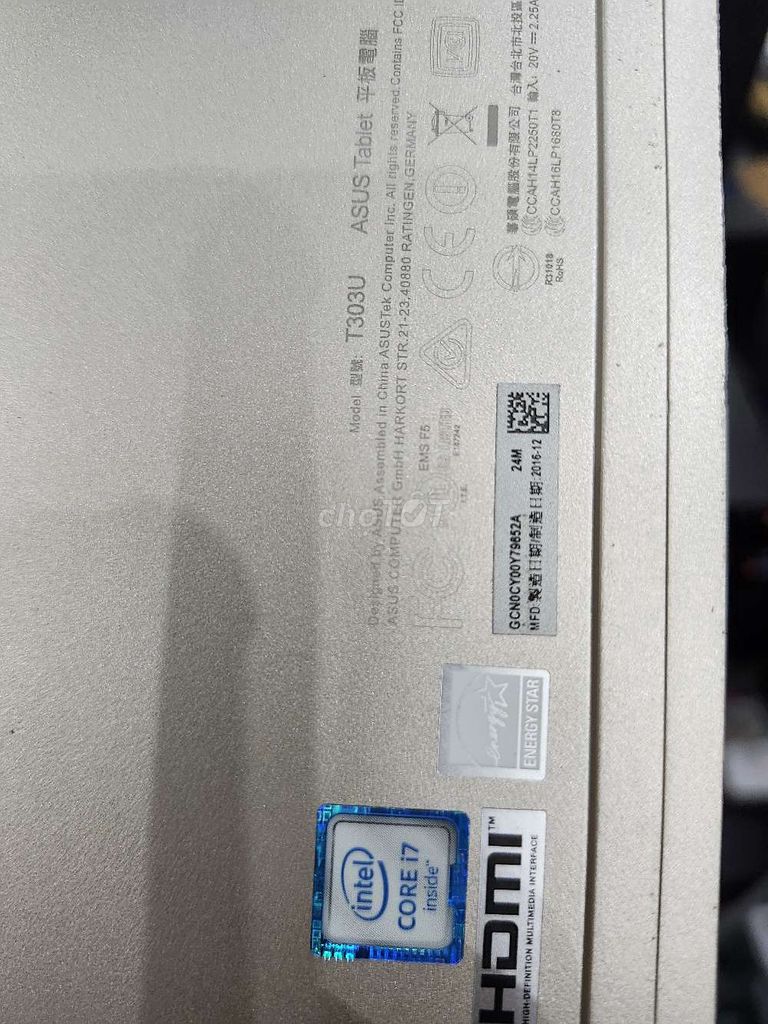 ASUS T303U i7 8GB Màn hình nứt. Mua bán Máy tính bảng tại Quận Ninh Kiều Cần Thơ được đăng bởi Mr Nguyên  hình 1