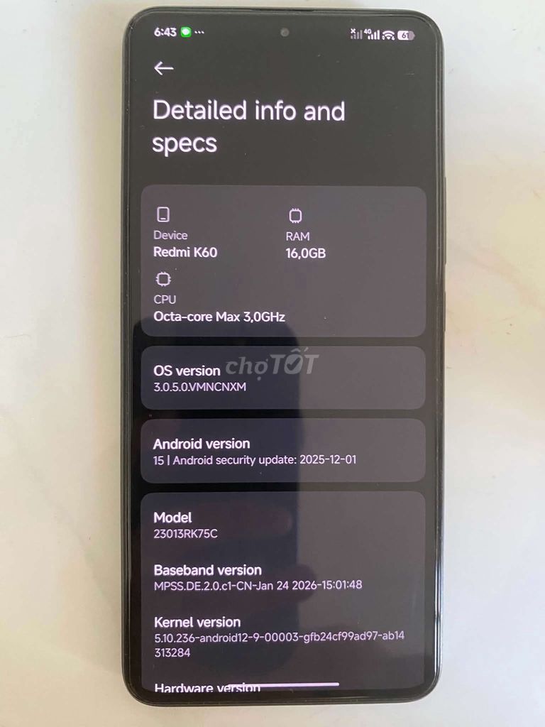 Xiaomi Redmi K60 256GB Đen 99%. Mua bán Điện thoại tại Quận Sơn Trà Đà Nẵng được đăng bởi hoan hình 1