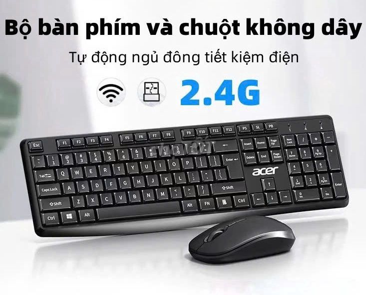 💛Combo Acer Silent 2.4G chuột không dây tiện lợi