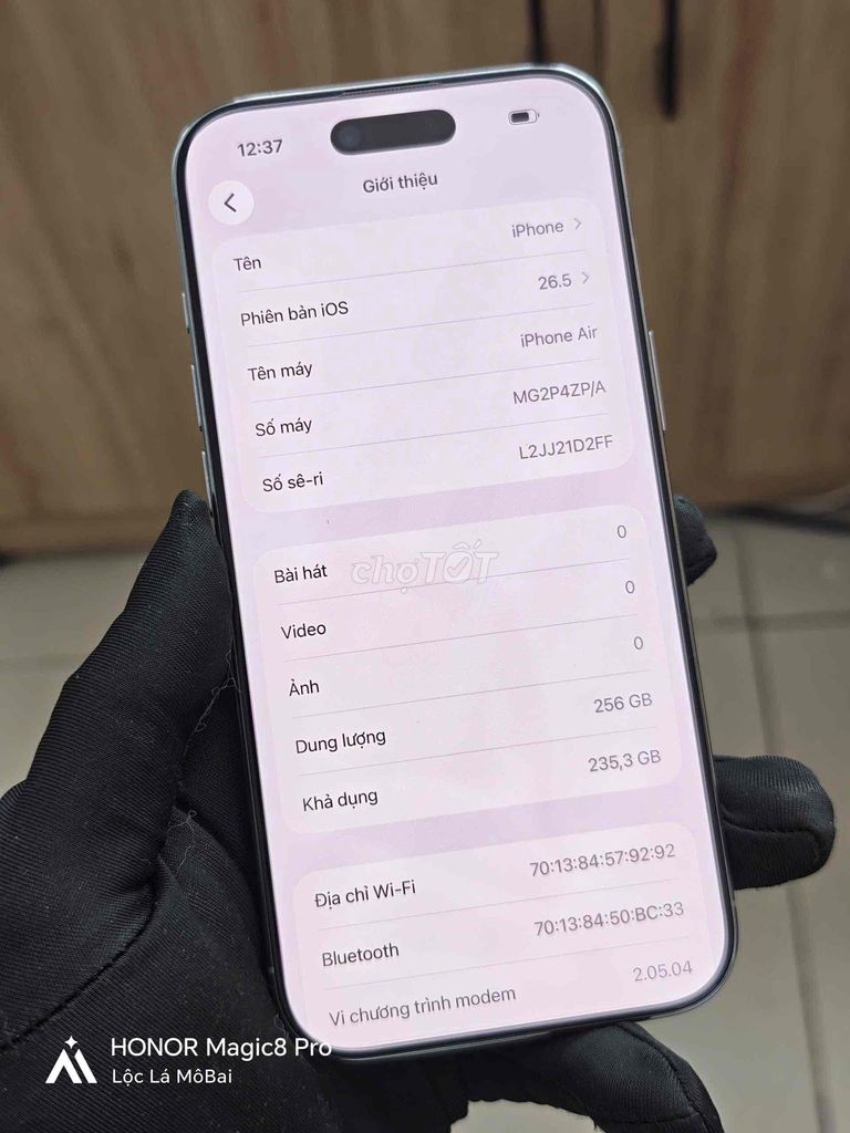 Apple iPhone Air 256GB Trắng Like New. Mua bán Điện thoại tại Thành phố Đà Lạt Lâm Đồng được đăng bởi Lộc Lá Mô Bai hình 1
