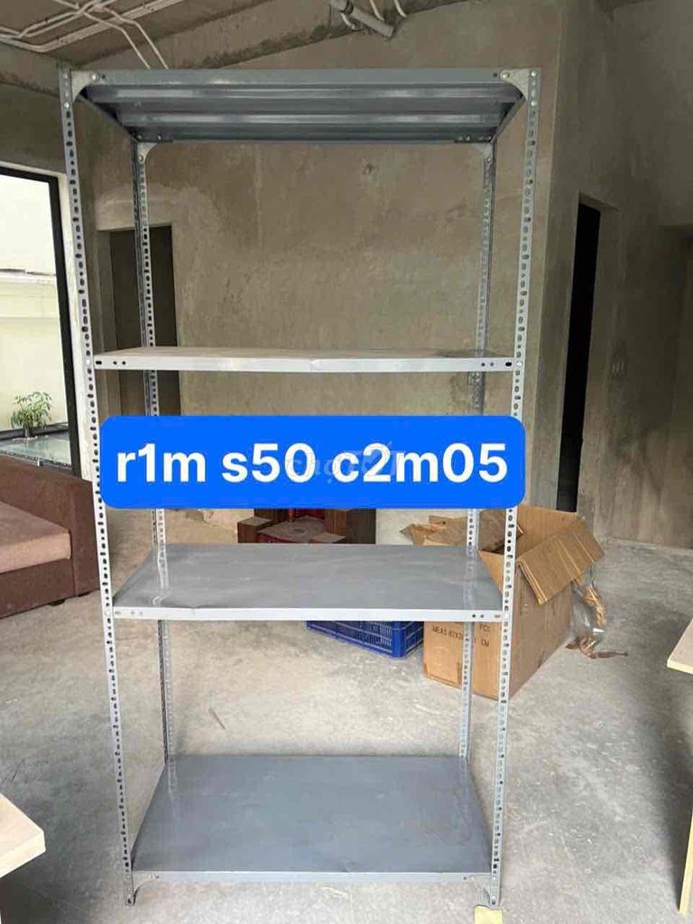 Kệ sắt V lỗ Xám 1m x 50cm x 2m05. Mua bán Tủ, kệ gia đình tại Quận Hà Đông Hà Nội được đăng bởi Đồ Cũ Nguyễn Hưng hình 1