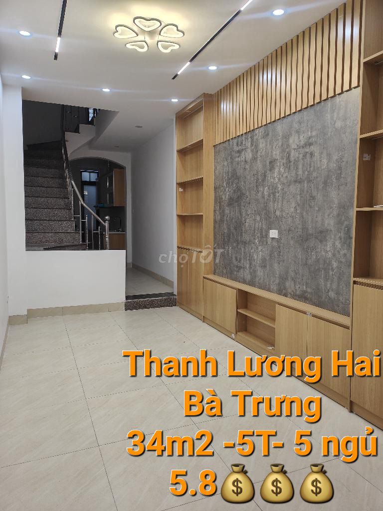 Nhà riêng Thanh Lương Hai Bà Trưng ngõ thông 20m ra ô tô 34m2 5.8 tỷ