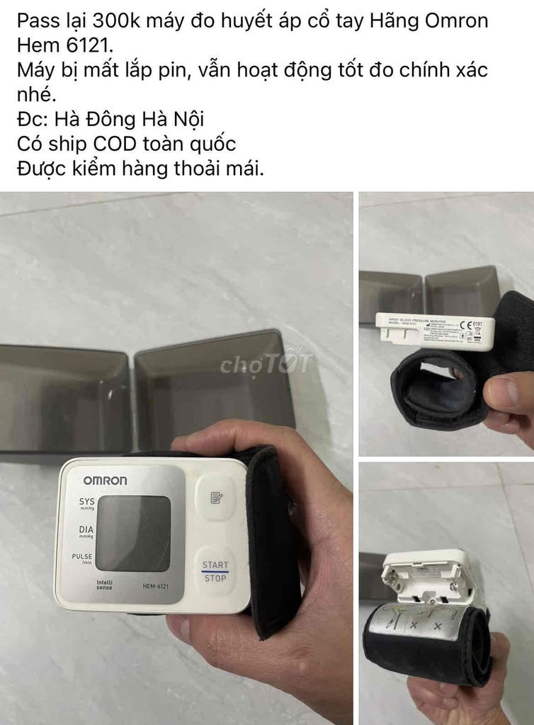 Pass máy đo huyết áp cổ tay Omron chính hãng cũ