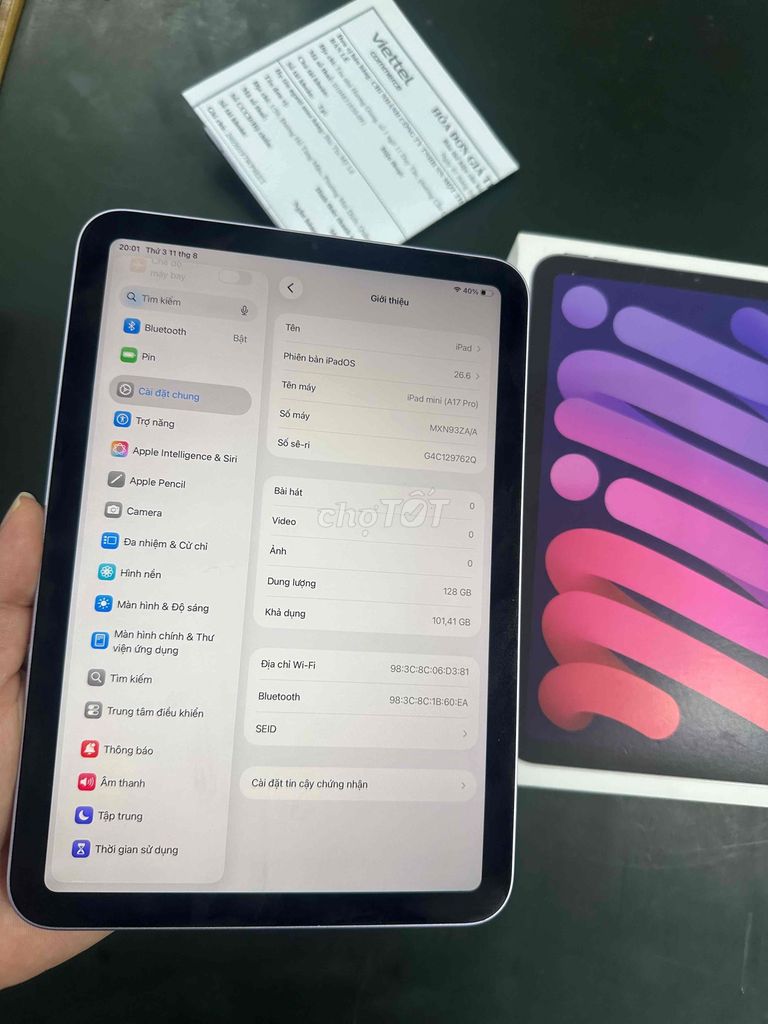 Apple iPad Mini 4 128GB Wifi Xám fullbox bh T5/27. Mua bán Máy tính bảng tại Quận Nam Từ Liêm Hà Nội được đăng bởi Ngô Thị Yến hình 1