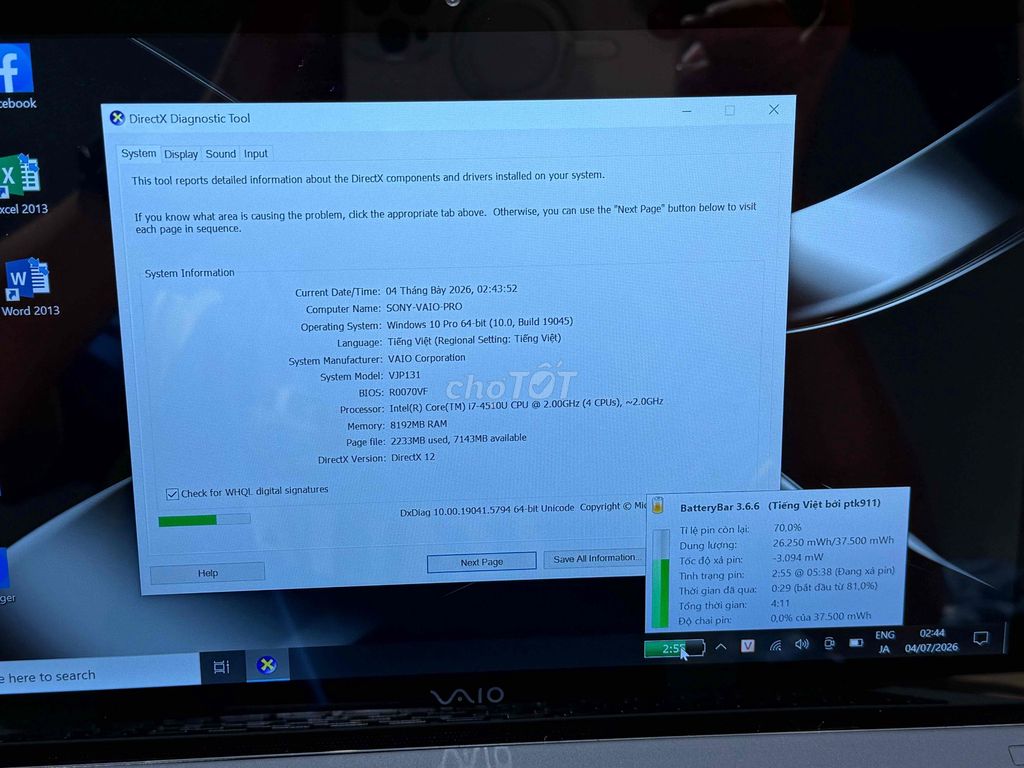 Sony VAIO PRO 13 i7-4510U 13.3 inch 8GB/512GB SSD. Mua bán Laptop tại Huyện Đức Trọng Lâm Đồng được đăng bởi LAPTOP JAPAN hình 1