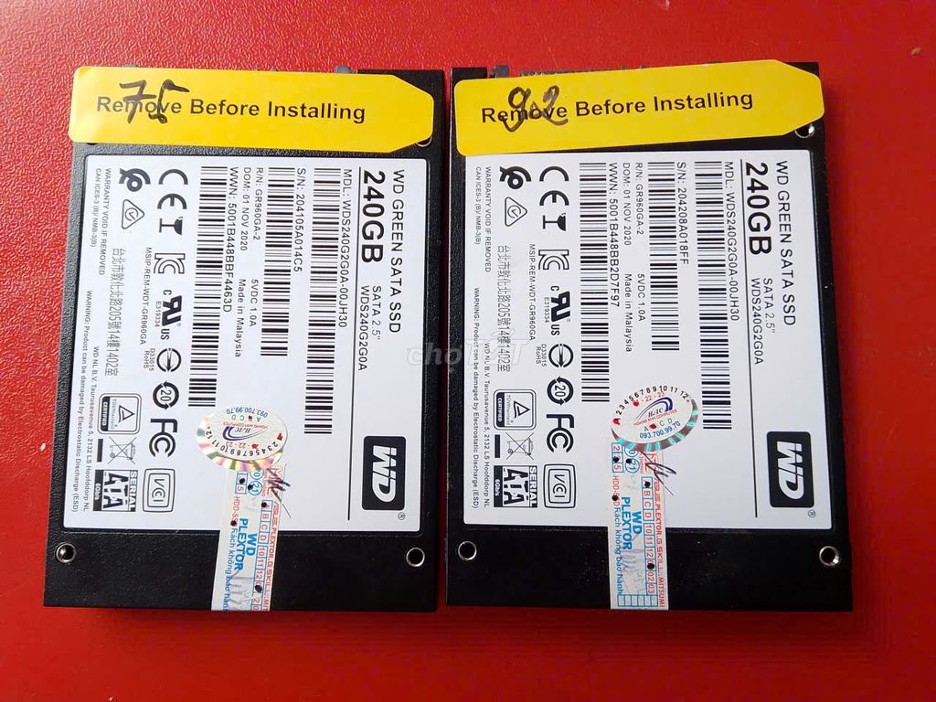 2 ổ ssd WD 240gb sức khoẻ 75/92% đã cài sẵn win 10. Mua bán Linh kiện (RAM, Card...) tại Quận Sơn Trà Đà Nẵng được đăng bởi THANH TAM hình 1