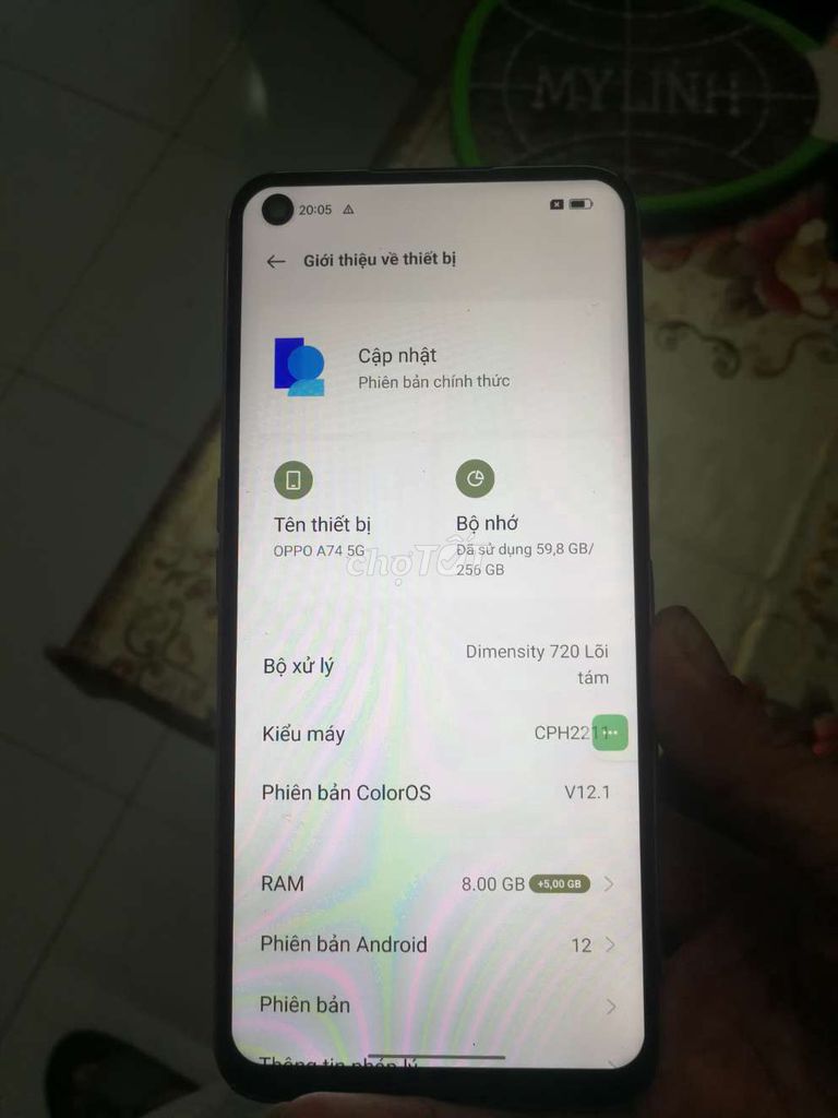 OPPO a74(5g). Mua bán Điện thoại tại Thành phố Rạch Giá Kiên Giang được đăng bởi đặng quí kil hình 1