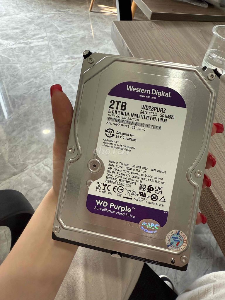 Ổ cứng HDD WD Purple 2TB (WD23PURZ) chuyên dụng ca. Mua bán Linh kiện (RAM, Card...) tại Thành phố Nha Trang Khánh Hòa được đăng bởi nnguen hình 1
