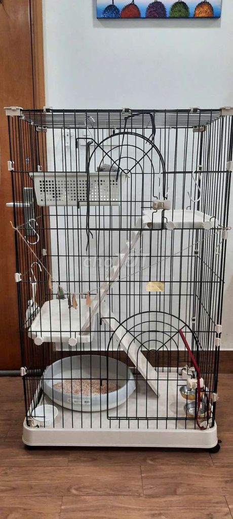 Chuồng mèo 3 tầng kim loại Đen trắng cao cấp, tiện. Mua bán Phụ kiện, Thức ăn, Dịch vụ tại Quận 1 Tp Hồ Chí Minh được đăng bởi Cẩm Trang  hình 1