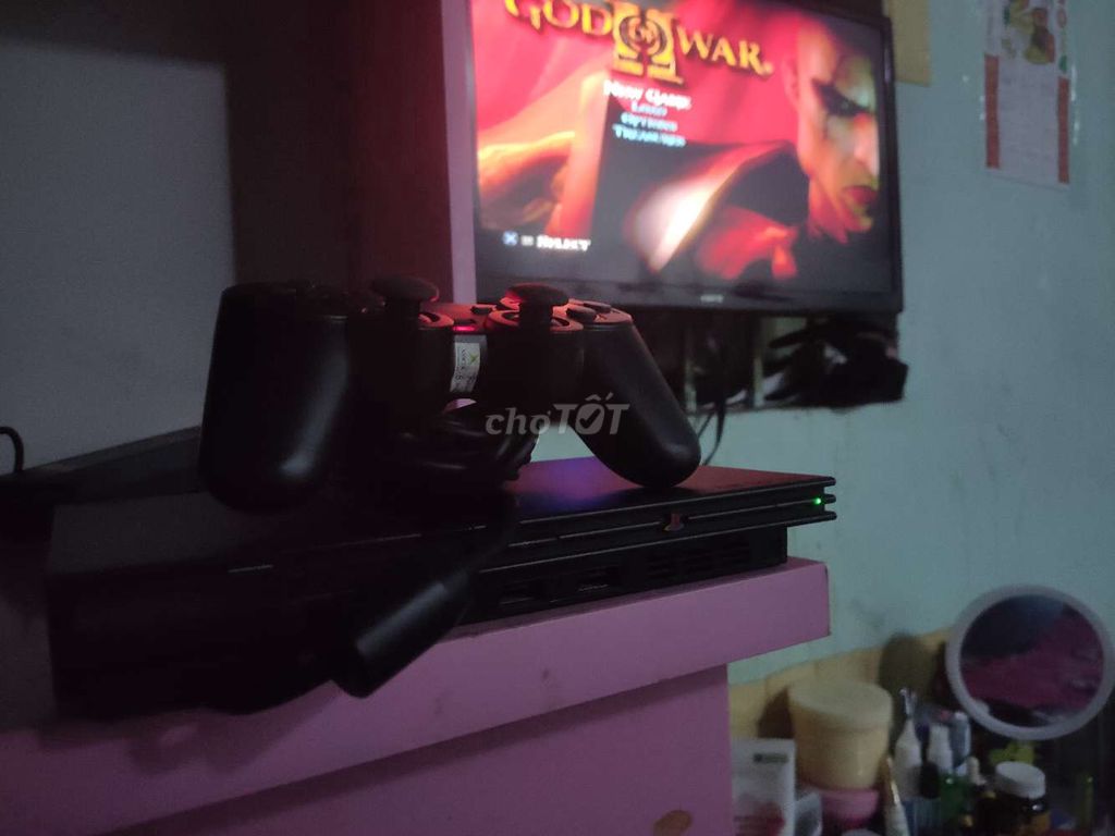 Hàng bãi nhật máy ps2 slim 2 tay+5 đĩa game