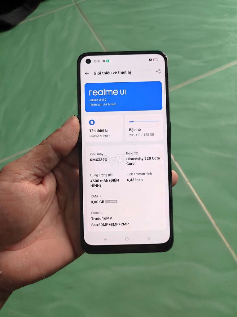 Realme 9 Pro Plus 5G 128GB Xanh VN 2 sim. Mua bán Điện thoại tại Thành phố Thủ Dầu Một Bình Dương được đăng bởi Nga tuấn Đt Giá rẻ hình 1